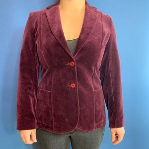 Women’s Vintage Maroon Velvet Blazer